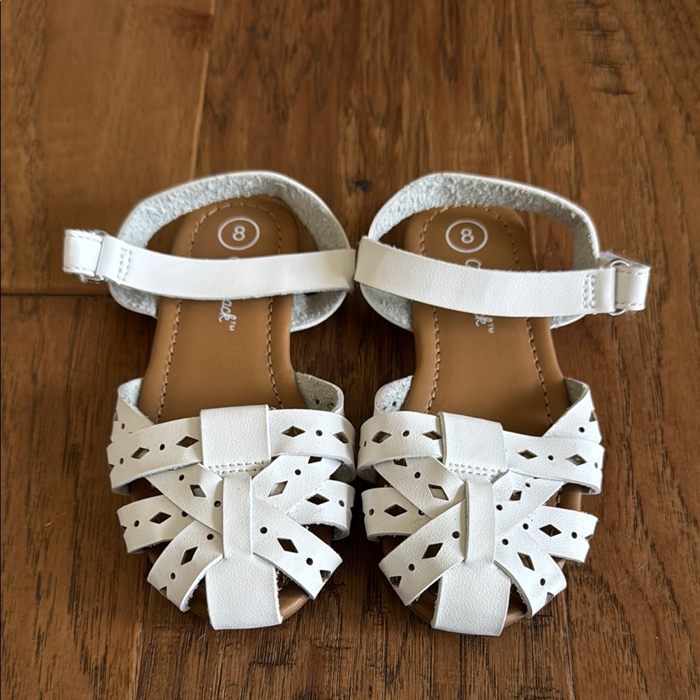 Little Girls White Sandals